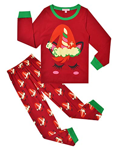 QPANCY Girls Christmas Pjs Sets Pajamas Kids Cotton Winter Sleepwear