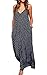 LILBETTER Women's Low V-neck and Low V-back Maxi Dress(Navy Blue,XL)