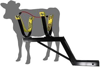 KOEHN Receiver Hitch Calf Carrier, Heavy-Duty 2” Hitch Mount with 10” Rise, 12-Gauge Steel Tubing, Nylon Strap & Bungee Restraint, Lightweight Bolt-On Cradle for Safe and Easy Livestock Transport