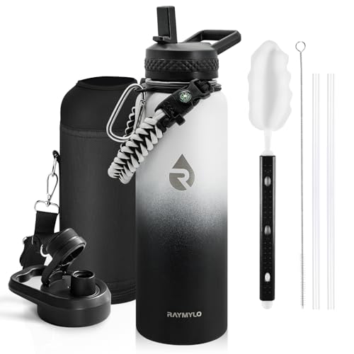 RAYMYLO Insulated Water Bottle 40 oz, Triple Wall Vacuum Stainless Steel
