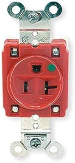 20A 5-20R 125V Receptacle Single Red - Pack Of 6