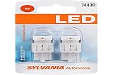 SYLVANIA - 7443 T20 LED Red Mini Bulb - Bright LED Bulb, Ideal for Stop and Tail Lights (Contains 2