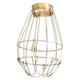 Bothyi ,Heating Lamp Holder Convenient Iron Portable Multi Purpose Anti Scald Mesh Cover Gold for Amphibians