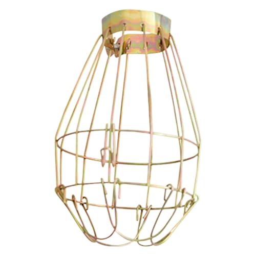 Bothyi ,Heating Lamp Holder Convenient Iron Portable Multi Purpose Anti Scald Mesh Cover Gold for Amphibians