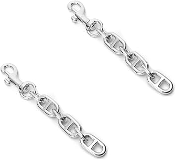 Ruwado 2 Pcs Bag Strap Extender Metal 4.85 Inch Purse Replacement Chain Bag Accessories for Women Girls Purse Handbags Shoulder Bag Decoration Silver