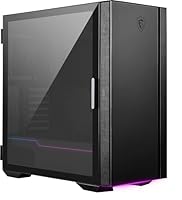 MSI MPG Quietude 100S Mid-Tower ATX Gehäuse (2X USB 3.1 Anschluss, 1x 120mm MEG Silent Gale P12 Fan im Lieferumfang, schwarz, RGB)