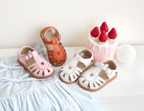 Otter MOMO Little Girls Closed Toe Cute Flat shoes Preppy Style Summer White Sandals Size 8 by Otter MOMO - Image 8