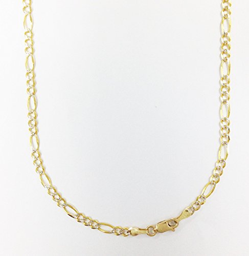 Mcs Jewelry 10K Two Tone Solid Figaro Chain Necklace 3.5 Mm(Length: 18"-24") #TOP3