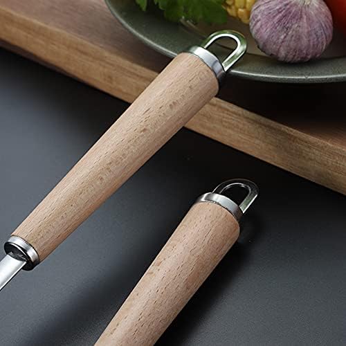 2 Pieces Stainless Steel Kitchen Utensil Set, 304 Stainless Steel Wok Spatula and Soup Ladle Set with Long Heat Resistant Wood Handle. (Silver)