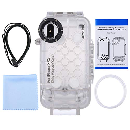 Haweel iPhone X/XS Underwater Housing Professional [40m/130ft] Diving Case for Diving Surfing Swimming Snorkeling Photo Video with Lanyard (iPhone X/XS, Transparent) - Thumbnail 6