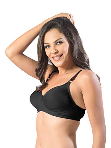 Image of SONARI Womens Non Padded Cotton T Shirt Bra | Wire Free, Medium Coverage, Comfortable and Lightweight | Adjustable Straps, Hook and Eye Closure for Everyday Wear - D-12