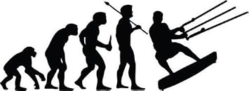 Evolution of Kitesurfing Kite Sport Graphic Car Truck Window Decor Decal Sticker - Die cut vinyl decal for windows, cars, trucks, tool boxes, laptops, MacBook - virtually any hard, smooth surface