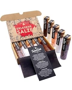 TIMBER TASTE® Salz Geschenkset - 5 premium Salze aus aller Welt als Meersalz Set & Gewürze Geschenkset für Feinschmecker | Geschenke für Männer | Ostergeschenke Erwachsene | Ostergeschenk Mann