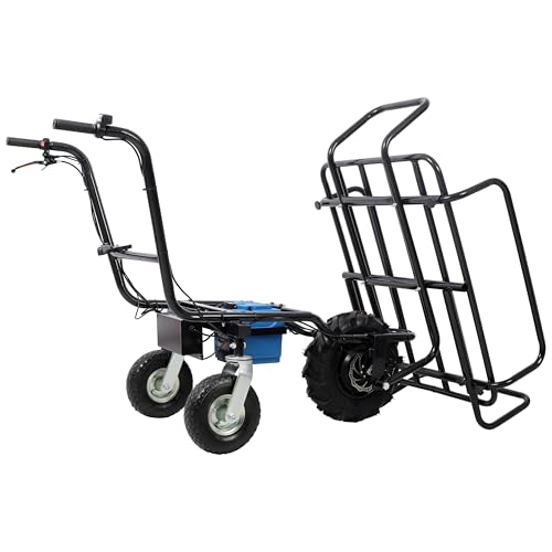 KEIKI Carretilla Eléctrica para Transporte, Carro de Jardín con Motor DC 24V 350W, Capacidad 265 lbs, Asa de Metal y Ruedas de 16" miniatura 7