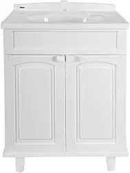 Gabinete para Banheiro em Plástico com Lavatório Clássica Astra sem Torneira Branco