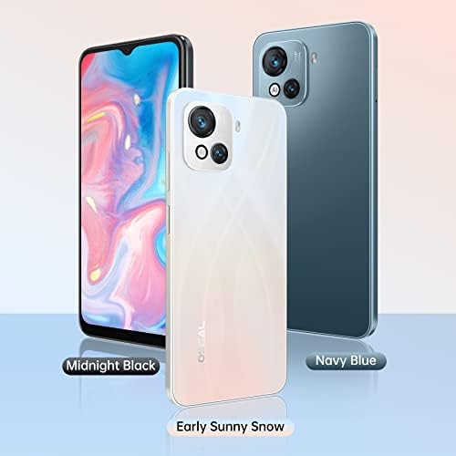 OSCAL C80 Smartphone, SIM Free Unlocked Android 12 Mobile Phone, 6.5" 90Hz HD+ Display, 8GB RAM 128GB, 5180mAh battery, Dual SIM, 50MP AI Dual Camera, 3.5mm jack - UK Version - 2 Year Warranty - Blue