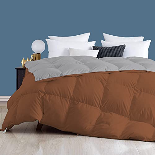 Image of Day Care - 400 GSM Hotel Quality-Down Alternative Reversible Comforter (60 inch x 90 inch Inches /152cm x 228cm) - Comforter Single Bed|Silver /Chocolate Brown| TC - 450