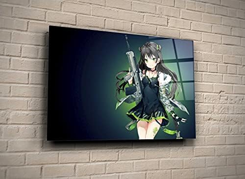 Cute Anime Girl With A Gun Japanese Art Glass Wall Art Modern Home Girls Room Décor Japan Lover Gift image 5