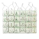 24 Advent Calendar Chocolates With Milk, Orange Or Mint Flavour in 6 Different designs (Mint)
