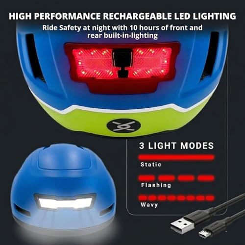 Image of XNITO Bike Helmet with LED Lights - Urban Bicycle Helmet for Adults, Men & Women - CPSC & NTA-8776 Dual Certified - Class 3 E-Bikes, Scooters, Onewheel, Commuter, Mountain