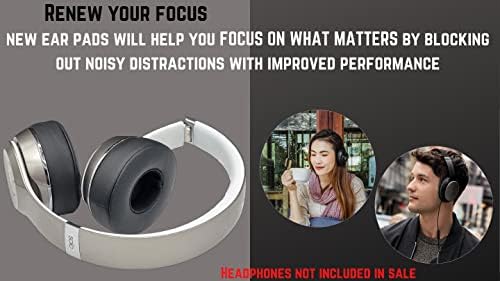 Premium Replacement Solo 3 ear pads/Solo 2 earpads Cushions. Compatible with Beats Solo 3 Headphones/Beats Solo 2 headphones (Black). Premium Protein Leather | High Density Foam | Extra Thick