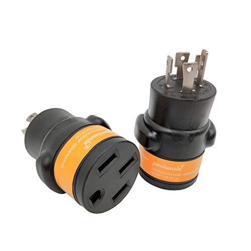 Parkworld 691944 Power Adapter 4-Prong Generator 30A Locking L14-30P Male To Rv/Ev 50 Amp 14-50R Female (Black) #TOP1