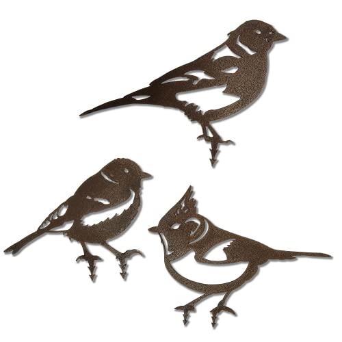 ARTTEC Design 3er Set Vogel/Haubenmeise - Buchfink - Kohlmeise (Rostdeko) Cover