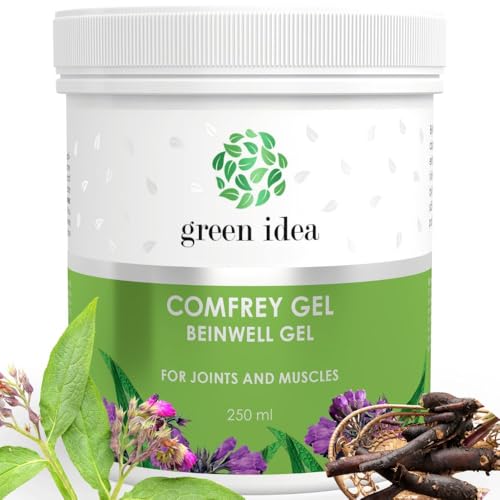 Green idea - Consolida Maggiore Gel - Massaggio a Muscoli e Articolazioni - unguento naturale per le articolazioni contro dolore, rigidità, gonfiore e tensione - Formula Naturale - 250 ml