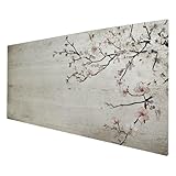 Cabecero / Cabezal de Cama 110 cm MDF 10 mm, Cabecero Decorativo Moderno para Dormitorio, Diseño Impreso Lavable y Resistente, Fácil Instalación, Hecho en España (Impresión Flores de cerezo)