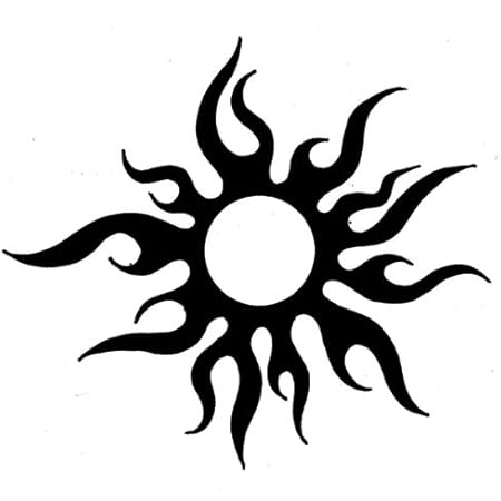 Amazon Co Jp エアブラシ ボディージュエリー ヘナタトゥー用ステンシル 太陽 W10ｃｍ 服 ファッション小物