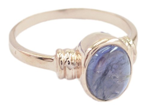 Bague iolite bleue et or rose 56 pour sublimer vos tenues de soirée