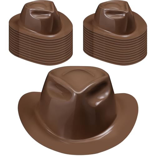Xtinmee 24 Pieces Cowboy Hats Bulk Kid Plastic Cowboy Hats Party Pack Western Cowboy Hat Costume Accessories for Western Party Supplies