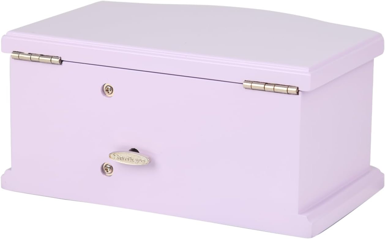 Elle Jewelry Box - Ballerina Jewelry Organizer and Swan Lake Wind-Up Music Box for Girls and Teens, Accessories and Keepsake Wooden Storage with Lock and Mirror, Charming Room Decor and Gift, Small