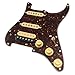 Musiclily Pro Auto-Split HSS Loaded Pickguard ST Prewired Pickguard with Artec Alnico 5 Single Coil Humbucker Pickups for American/Mexico Import Squier Strat Electric Guitar, 4ply Tortoise Shell