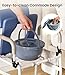 VOCIC Drop Arm Bedside Commode with Night Light, Extra Wide Adjustable, 400 lbs Padded Seat Portable Potty, 6.3QT Bucket, Heavy Duty Steel Commode Over Toilet Chair for Seniors, YR11