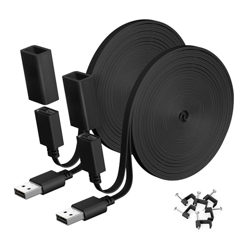 Itramax Blink Outdoor 4 Power Extender Cord 6M 2Pack,Flat USB Extension Cable Lead Compatible with Ring Cam,Google Nest,WYZE Cam V4 V3 V2,Blink Mini 2,Blink XT,Security Camera Weatherproof Cable