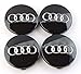 Produktbild 4 Stück Nabendeckel Schwarz Radzierkappen 60mm Durchmesser für Audi Felgen Wheel Centre hub caps Nabenkappen Radnabenabdeckung Kappen Satz ø 6cm