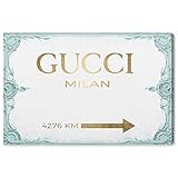 The Oliver Gal Artist Co. Fashion and Glam Wall Art Canvas Prints 'Milan Sign Aqua' Home Décor, 24...