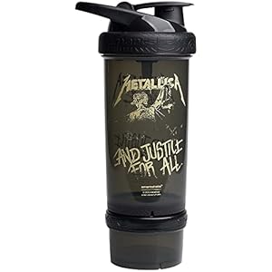 Smartshake Revive Metallica Shaker Bottles for Protein Mixes With Storage 25 Oz – Workout Shaker Cups for Protein Shakes + Powder – Rock Band Collection