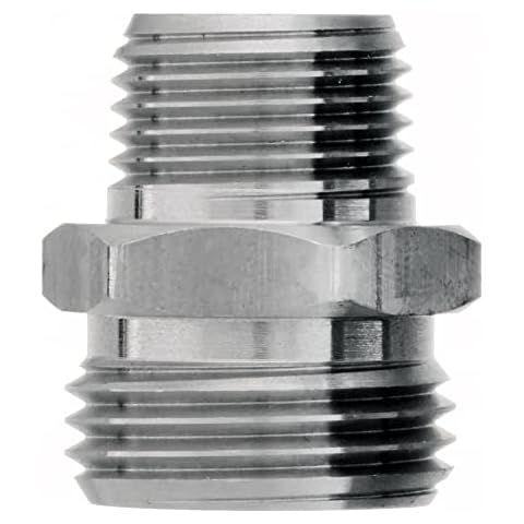 Fitvell Stainless Steel Garden Hose Adapter 3/4" GHT Male X 1/2" NPT Male Garden Hose Thread to Pipe Thread Convert Fitting Connector Cover