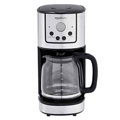 Amazon Basics 12 Cup Digital Coffeemaker With Carafe And Reusable Filter, Stainless Steel, Black #TOP1
