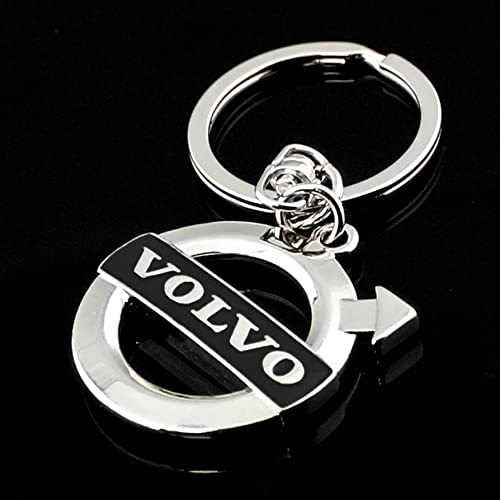 Arkosknight Creative Car Logo Keychain For Car 3D Chrome Metal Alloy Key Chain Gifts For Women And Men Keyring Universal Size(V0Lvo Black) #TOP1