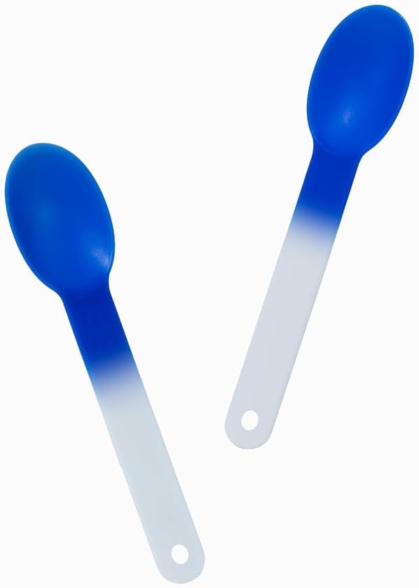 1000-Count XL Color Changing Ice Cream Plastic Spoons | Changes White to Blue When Cold | Perfect for Desserts, Yogurts, Ice Cream, Gelato | Frozen Dessert Supplies