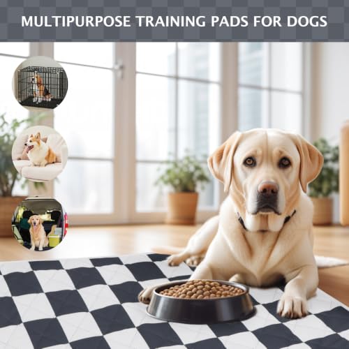 Image of IEUUMLER Washable Pee Pads for Dogs, 2 Pack Non-Slip & Waterproof Pack Whelping Pad, Reusable Puppy Potty Training Pad with Fast Absorbent for Playpen EU007 (Grey&White, 30 inchX20 inch-2pcs)