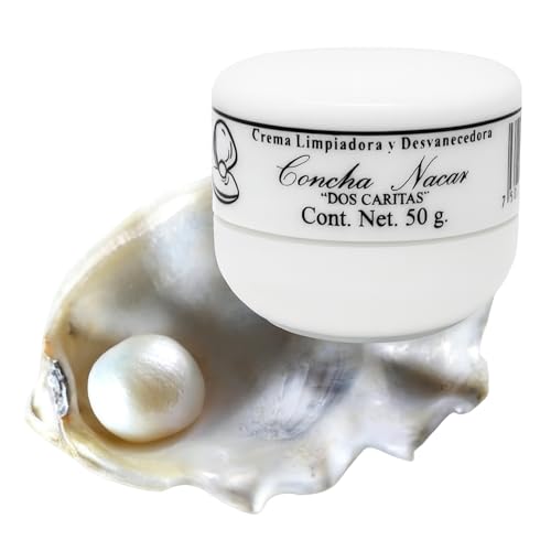 Five Brothers Products Dos Caritas Concha Nacar Cream with Mother of Pearl - 1.76 Oz Skin Brightening and Cleansing Face Lightening Cream, Brightening & Cleansing Face Cream | Made in Mexico