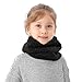 Epeius Kids Girls/Boys Winter Knitted Infinity Scarf Children Warm Soft Polar Fleece Neck Warmer,Black,One Size