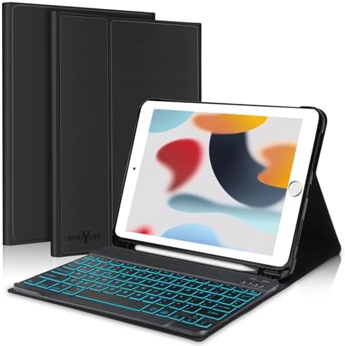 Amazon | [2024年最新型] 7色バックライト iPad 9.7 キーボードケース 