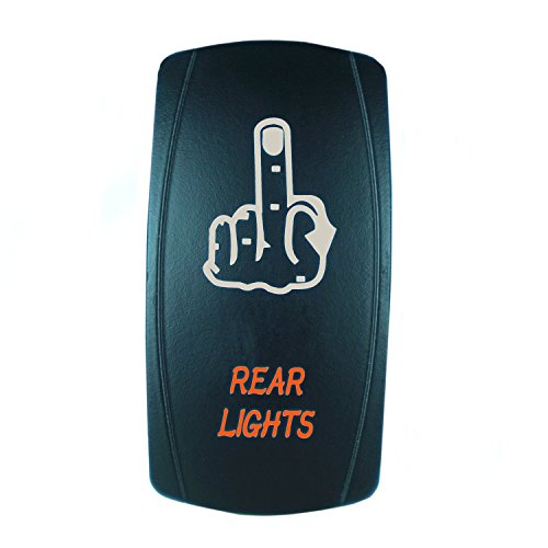 Qunqi Star 5 Pin Laser Backlit Rocker Switch Rock Lights 20A 12V On/Off Led Light Toggle Switch (Rear Lights, Orange) #TOP1