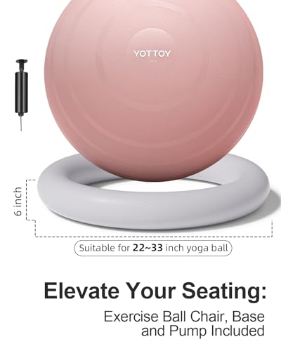 Image of YOTTOY Balance Ball Chair,Exercise Ball Ring and Yoga Ball Chair for Office Use