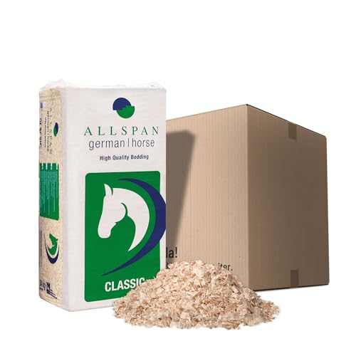 Allspan German Horse Classic - Copeaux de bois, litière pour grands et petits animaux, chevaux - Stall, paddock - Bois - 24 kg Sac / 1 Carton Paligo